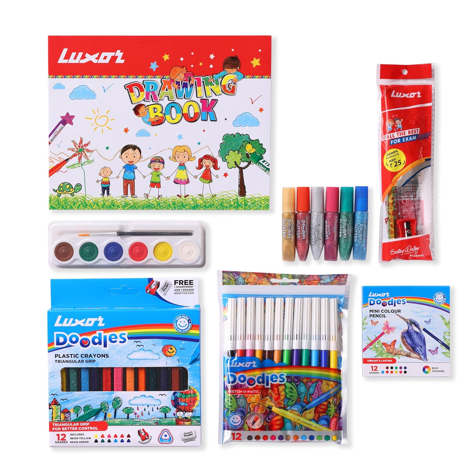 Set pentru scoala cu 10 piese Luxor Colouring Kit 2732