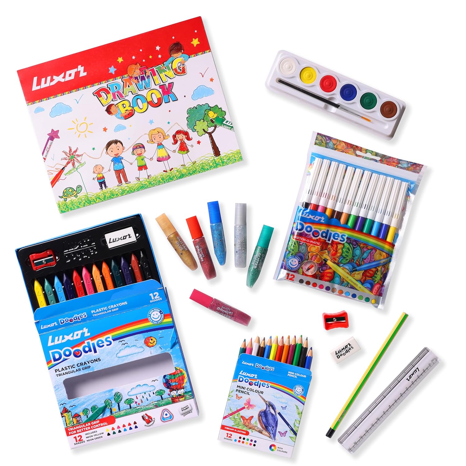 Set pentru scoala cu 10 piese Luxor Colouring Kit 2732