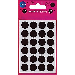 Autocolante magnetice diam. 13 mm, 24 buc. Centrum 86691 negre