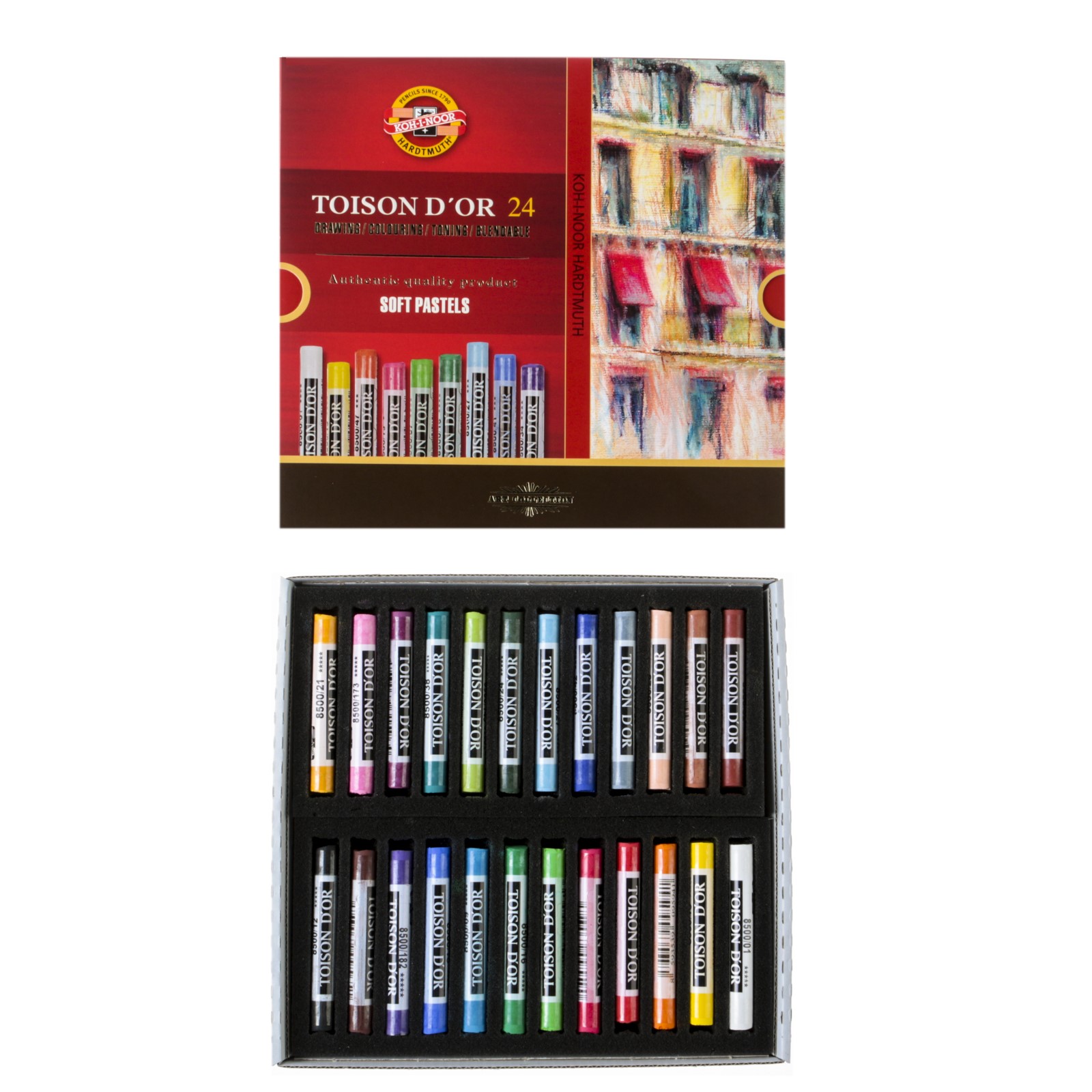 Set pasteluri Koh-I-Noor 24 culori 8514 Toison D'or