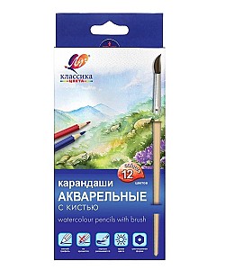 Creioane colorate acuarela Klassika 12  culori + pensula