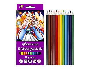 Creioane colorate LUCI 12 culori Anime pentru fete