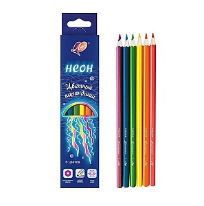 Creioane colorate LUCI 6 culori Neon hexagonale