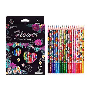 Creioane colorate Yalong 231057-18YL, hexagonale, 18 culori