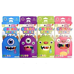 Creioane colorate Yalong 191043-12 YL, triunghiulare, 12 culori