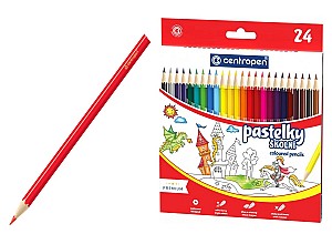 Creioane colorate Centropen 24 culori 9520/24, hexagonale