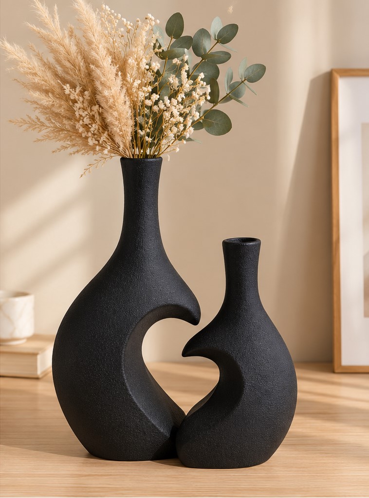 Vaza din ceramica 20 cm HH04332 negru