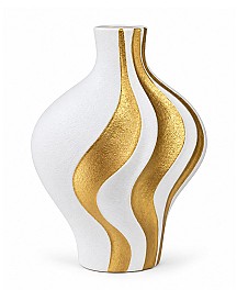 Vaza din ceramica 20 cm HH04334 platina+aur