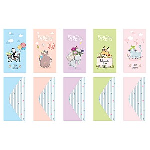 Plic pentru bani MESHU 85*164mm 55113 laminare lucioasa, 5 design-uri