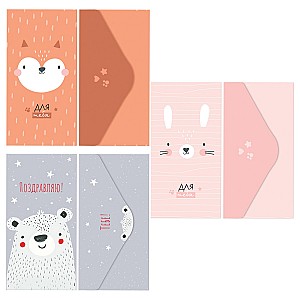 Конверт для денег MESHU 85*164мм 65064 глянцевая ламинация, 3 дизайнов