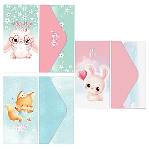 Конверт для денег MESHU 85*164мм 65066 глянцевая ламинация, 3 дизайнов